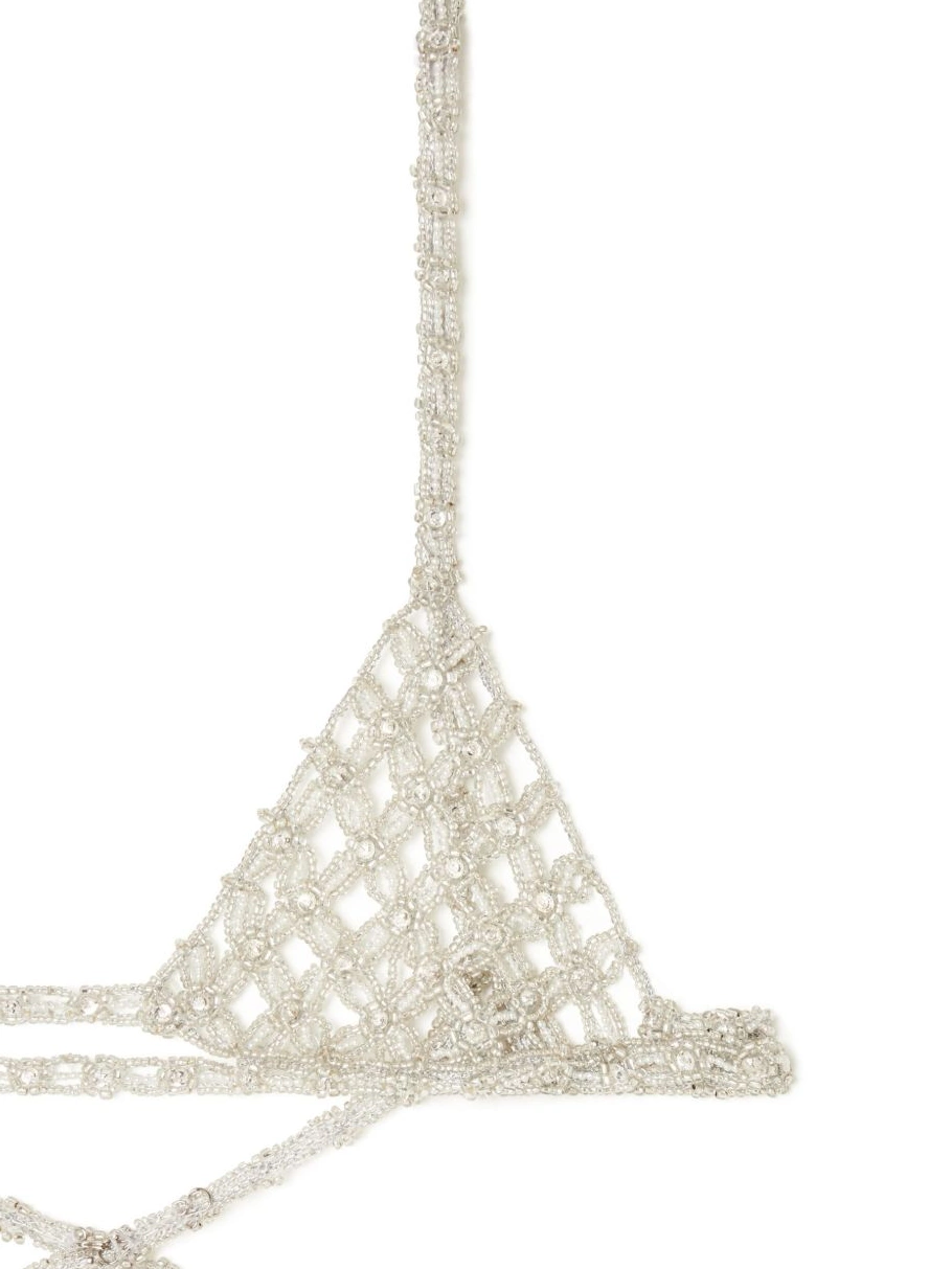 Cheap Alanui triangle lace-up bra Women 0723